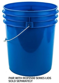BASCO RightPail &#153; 5 Gallon Plastic Bucket, Open Head, Metal Handle - Blue