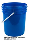 BASCO RightPail ™ 5 Gallon Open Head Plastic Bucket - Plastic Handle - Blue