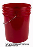 BASCO RightPail ™ 5 Gallon Plastic Bucket, Open Head, Metal Handle - Red