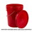 BASCO RightPail &#153; 5 Gallon Plastic Bucket, Open Head, Metal Handle - Red, Price/each