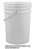 BASCO RightPail ™ UN Rated 6 Gallon Open Head Plastic Bucket - White