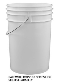 BASCO RightPail &#153; UN Rated 6 Gallon Open Head Plastic Bucket - White