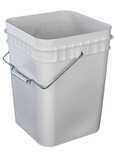 Basco ROP7045 4 Gallon Square Bucket, HDPE Plastic - White