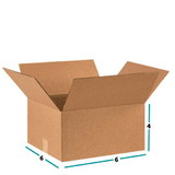 BASCO Cardboard Boxes, 6 Inch x 6 Inch x 4 Inch, Single Wall 32 ECT, Kraft Corrugated