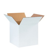 BASCO Cardboard Boxes, 6  Inch x 6 Inch x 6  Inch, Single Wall 32 ECT, White Corrugated
