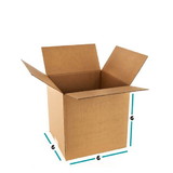 BASCO Cardboard Boxes, 6 Inch x 6 Inch x 6 Inch, Single Wall 32 ECT, Kraft Corrugated
