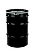 BASCO 30 Gallon Open Head Steel Drum, Bolt Ring - Black