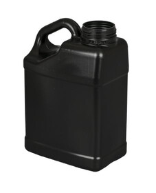 Basco SH4LB63 4 Liter Black Plastic Slanted F-Style Bottle - 63mm