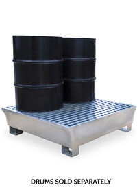 BASCO Ultra 4 Drum Galvanized Steel Pallet - Gray
