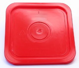 BASCO 4 Gallon Square Plastic Pail Snap On Lid - Red