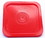 BASCO 4 Gallon Square Plastic Pail Snap On Lid - Red, Price/each
