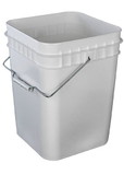 BASCO 4 Gallon Square Plastic Bucket, Open Head, 75 Mil - White