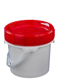 BASCO Life Latch&#174; New Generation 2.5 Gallon Plastic Pail with Red Screw Top Lid - White