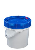 BASCO Life Latch® New Generation 3.5 Gallon Plastic Bucket with Blue Screw Top Lid - White