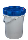 BASCO Life Latch® New Generation 5 Gallon Bucket with Screw On Lid, Blue, UN Rated - White