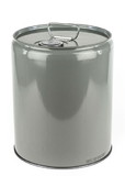 BASCO 5 Gallon Steel Pail, Closed Head, Lined, Flexspout® Opening - Gray