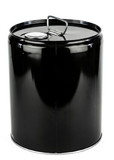 BASCO 5 Gallon Steel Pail, Closed Head, Unlined, Flexspout® Opening - Black