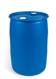 BASCO 30 Gallon Blue Plastic Drum, Closed Head, UN Rated