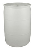 BASCO 55 Gallon Plastic Drum, Closed Head, UN Rated, Fittings - Natural