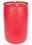BASCO 55 Gallon Plastic Drum, Closed Head, UN Rated, Fittings - Red, Price/each