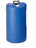 BASCO 15 Gallon Blue Plastic Drum, Closed Head, UN Rated, Handle