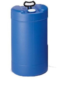 BASCO 15 Gallon Blue Plastic Drum, Closed Head, UN Rated, Handle