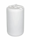 BASCO 20 Gallon Plastic Drum, Closed Head, UN Rated, 2 Handles - White
