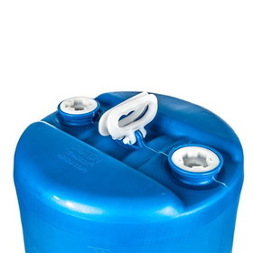 BASCO 20 Gallon Plastic Drum, Blue, Closed Head, UN Rated, 2 Handles
