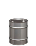 BASCO 10 Gallon Closed Head Stainless Steel Drum, UN Rated, Fittings