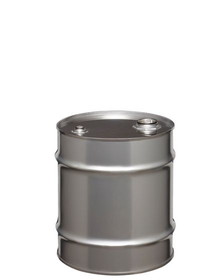 BASCO 10 Gallon Closed Head Stainless Steel Drum, UN Rated, Fittings