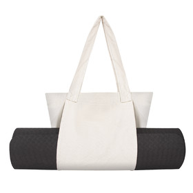 Muka Large Canvas Tote Bag with Yoga Mat Carrier, Shoulder Storage Bag for Yoga, Pilates, Exercises, Beach