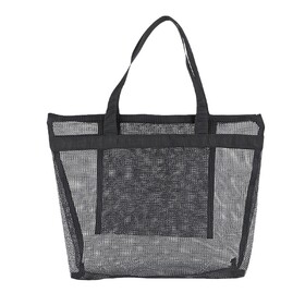 Muka Mesh Tote Bag with Zipper, Lightweight Toiletry Bag Swimming Beach Bag Multipurpose Storage Bag
