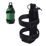 Muka Molle Water Bottle Holder, Double Straps Tactical Bottle Bag with Elastic Rope (without Bottle)