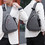 Muka Grey Sling Pack with Water Bottle Holder, Multiple Pockets Unisex Crossbody Chest Bag for Outdoor Casual Use