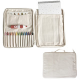 Muka Blank Pencil Bags Canvas, Drawing Storage Bag Large Capacity Painting Bag for Pen, Crayon