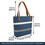 MUKA Reusable Tote Bag with Zipper, Insulated Cooler Blue Shopping Bag for Food Delivery, Grocery, Picnic, Beach