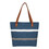 MUKA Reusable Tote Bag with Zipper, Insulated Cooler Blue Shopping Bag for Food Delivery, Grocery, Picnic, Beach