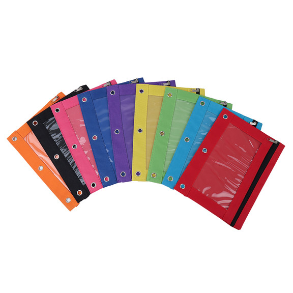TOPTIE Custom 3 Ring Binder Pouch, Zippered Pencil Pouch with Clear Window for Stationery Office Supplies