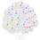 white with colorful dot