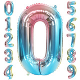 Aspire 32 Inch Number Balloons, Reusable 0-9 Aluminum Medium Foil Number Balloons for Birthday Party, Commemoration Day, Anniversary Festival Decoration