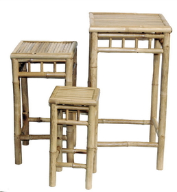 Bamboo54 5457 Bamboo 3 piece square nesting stool