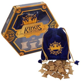 Brybelly King's Coffers Coins - 50 Gold Tabletop RPG Currency with Velvet Pouch