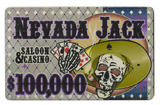 Brybelly Roll of 25 - $100,000 Nevada Jack 40 Gram Ceramic Poker Plaq