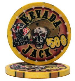 Brybelly CPNJ-25 Nevada Jack 10 Gram Ceramic Poker Chip (25 Pack)