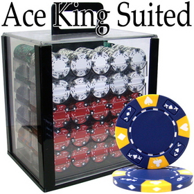 Brybelly Pre-Pack - 1000 Ct Ace King Suited Chip Set Acrylic Case