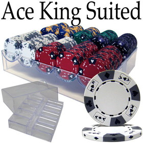 Brybelly Pre-Pack - 200 Ct Ace King Suited Chip Set Acrylic Tray Case