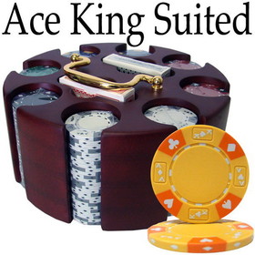 Brybelly Pre-Pack - 200 Ct Ace King Suited Chip Set Wooden Carousel