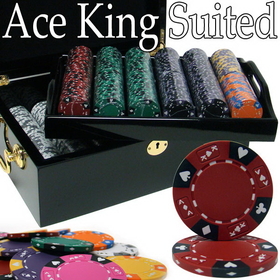 Brybelly Pre-Pack - 500 Ct Ace King Suited Set Black Mahogany Case