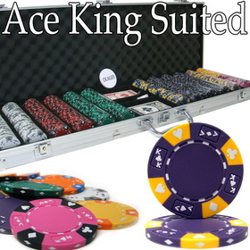 Brybelly Pre-Pack - 600 Ct Ace King Suited Chip Set Aluminum Case