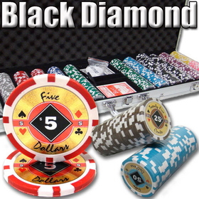 Brybelly 600 Ct. Black Diamond Poker Chip 14 gram - 9 denominations